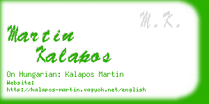 martin kalapos business card